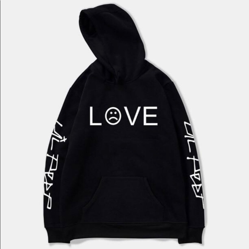 Lil peep “L☹️VE” all black hoodie